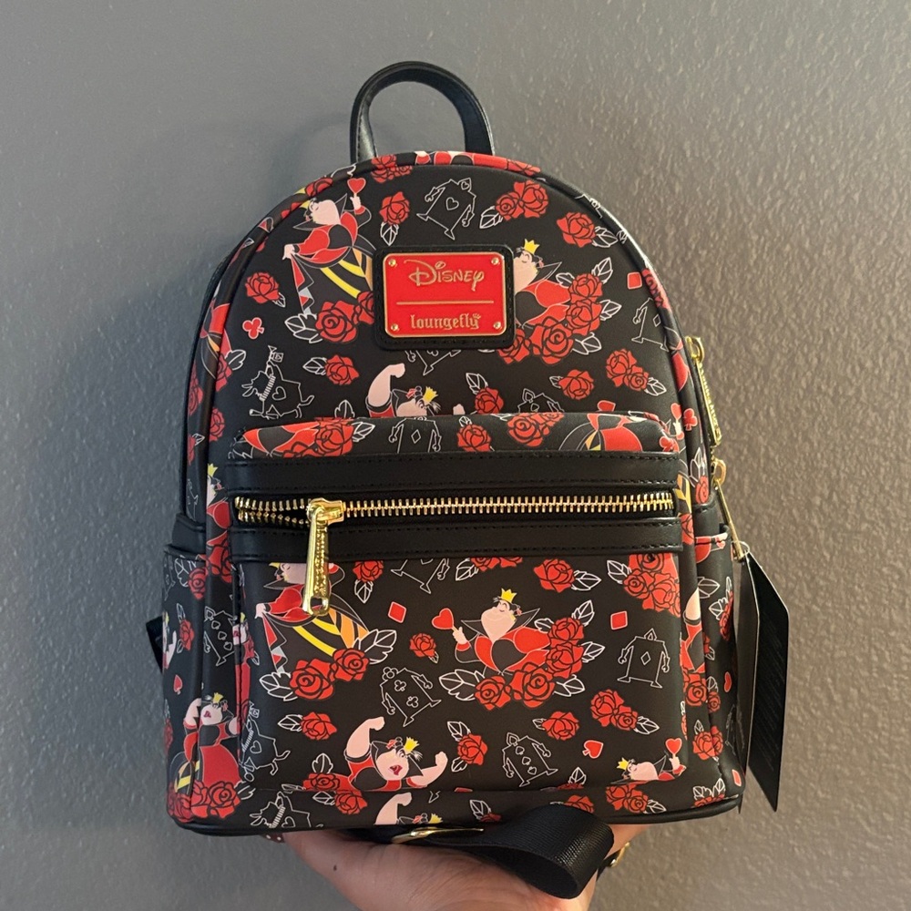 Disney Loungefly Black and Red Mini Backpack